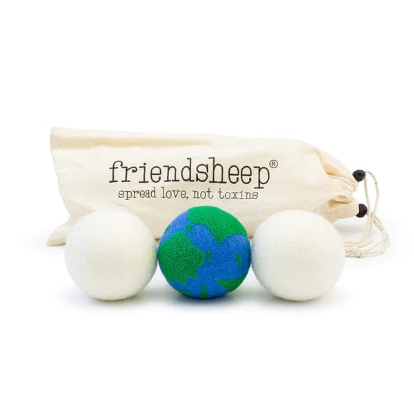 Friendsheep Wool 3-Pack / No Planet B Wool Dryer Ball Bundle - Zero Waste Laundry, Plastic Free