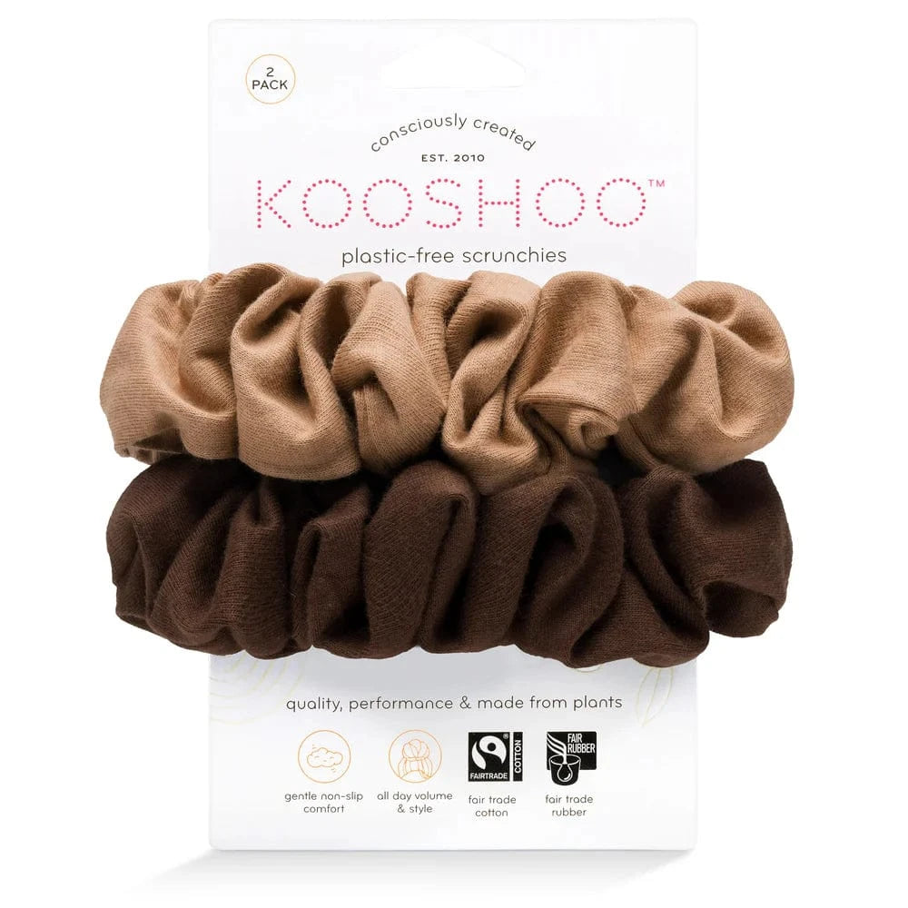 Plastic Free Organic Scrunchies - Zero Waste Scrunchies, 100% Fair Trade, Organic Cotton, 2 Pack