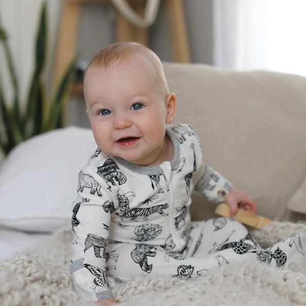 Animal Kingdom Footie – Made from Eco-Friendly Fabric