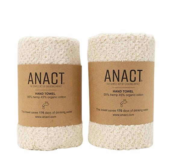 Sustainable Hemp & Organic Cotton Hand Towels, 2-Pack