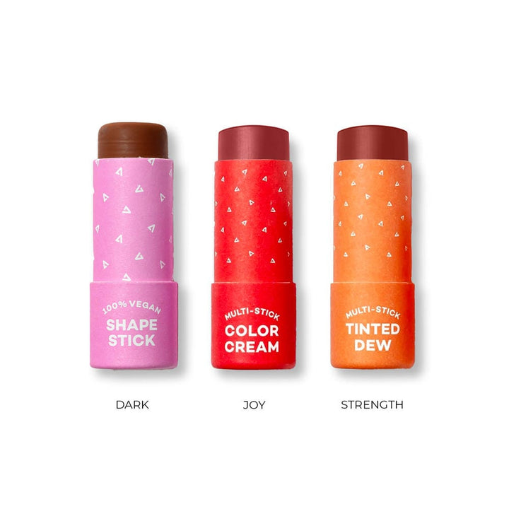 Axiology Dark Set - Dark Shape Stick, Joy Color Cream, Strength Tinted Dew Full Face Sets