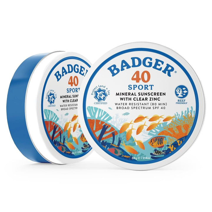 Badger Clear Zinc Sport Sunscreen Tin - SPF 40 2.4oz