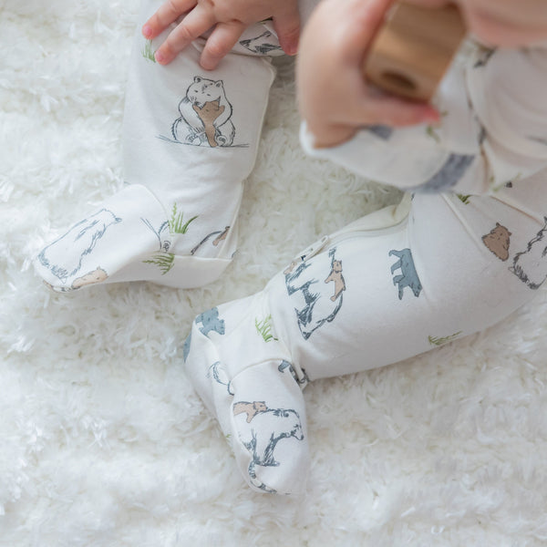Bear Family Footie – Made from Eco-Friendly Fabric