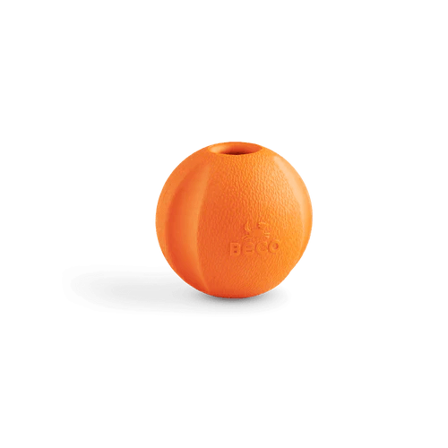 Beco Pets Orange Fetch Ball Natural Rubber Dog Ball