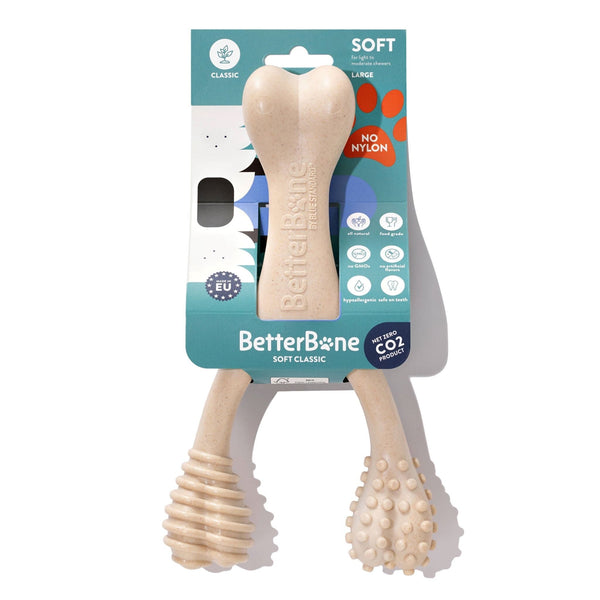 BetterBone All Natural Eco-Friendly Dog Chews & Bones LARGE / Classic - Hypoallergenic All Natural Bone – Soft Durability Chew Toy