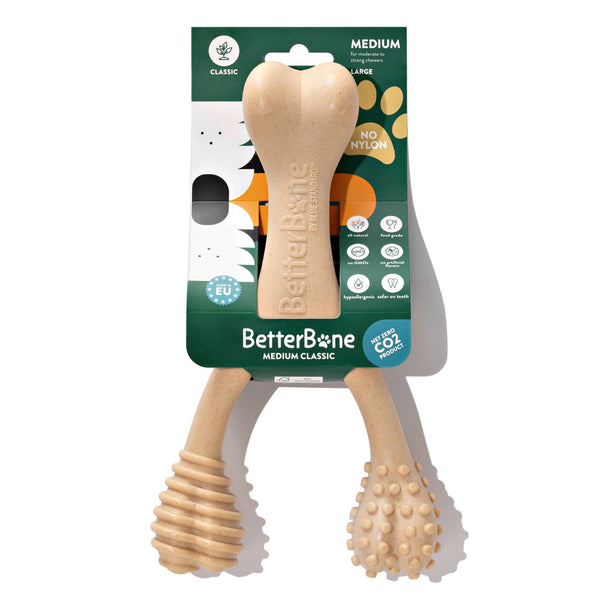 BetterBone All Natural Eco-Friendly Dog Chews & Bones LARGE / Classic - Natural Hypoallergenic All Natural Bone – Medium Durability Chew Toy