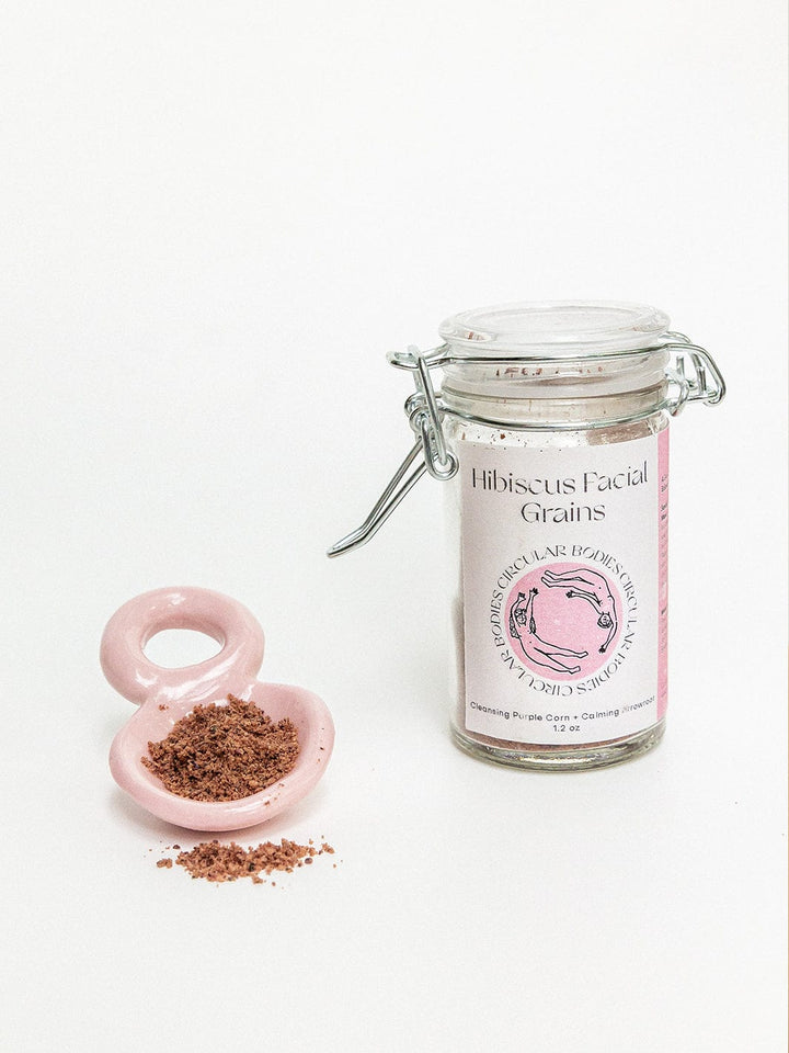 Circular Bodies Hibiscus Facial Grains - Plastic Free Face Scrub, Mask, & Cleanser, All Skin Types