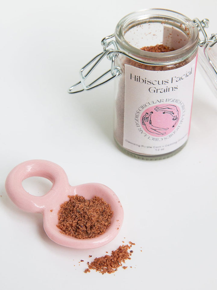 Circular Bodies Hibiscus Facial Grains - Plastic Free Face Scrub, Mask, & Cleanser, All Skin Types