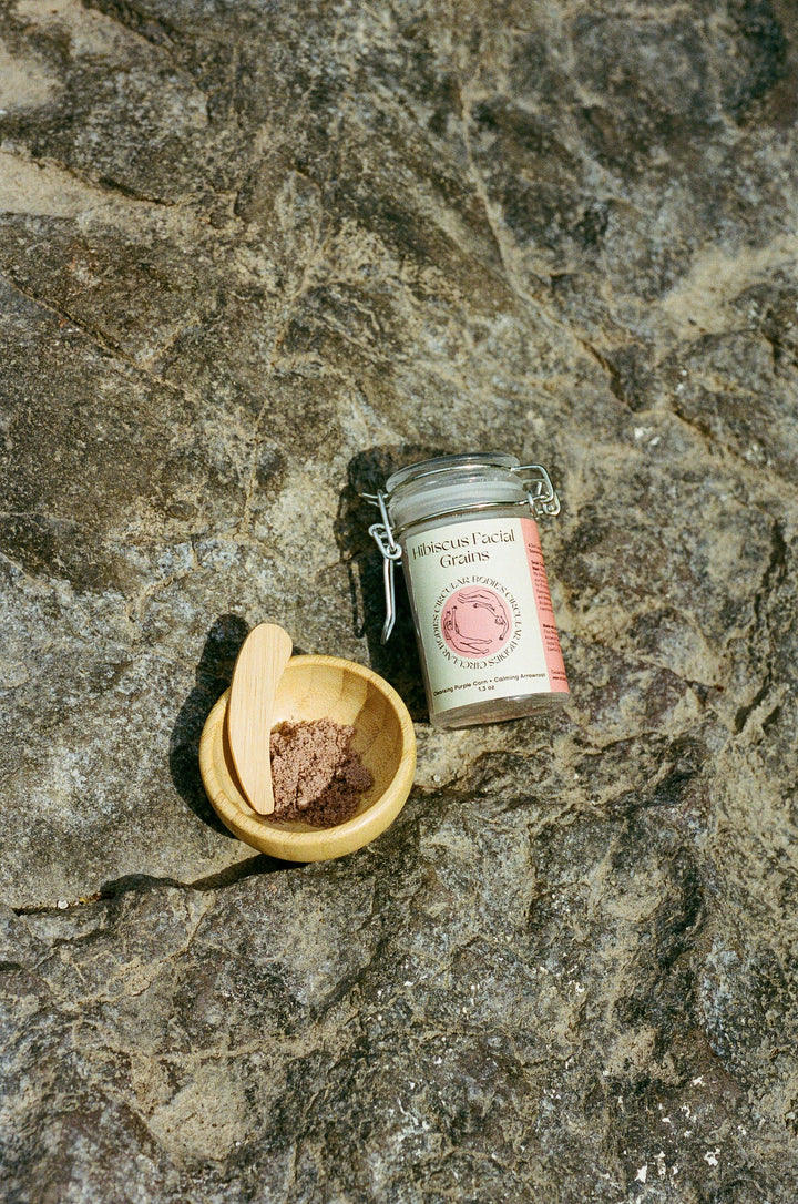 Circular Bodies Hibiscus Facial Grains - Plastic Free Face Scrub, Mask, & Cleanser, All Skin Types