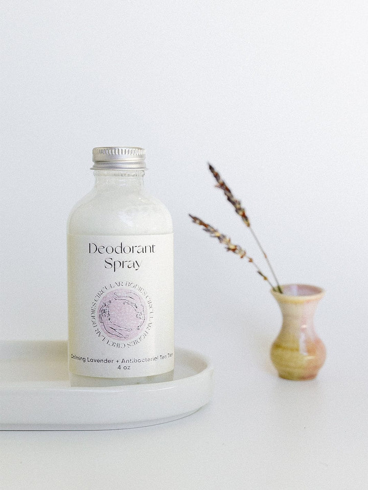 Circular Bodies Metal Cap Spray Deodorant - Baking Soda Free Deodorant, All Natural, Sensitive Skin, Refillable, 4 oz.