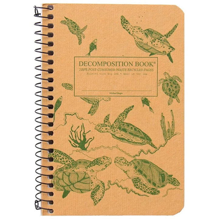 Decomposition Sea Turtles Pocket Sized Ruled Spiral Decomposition Notebook