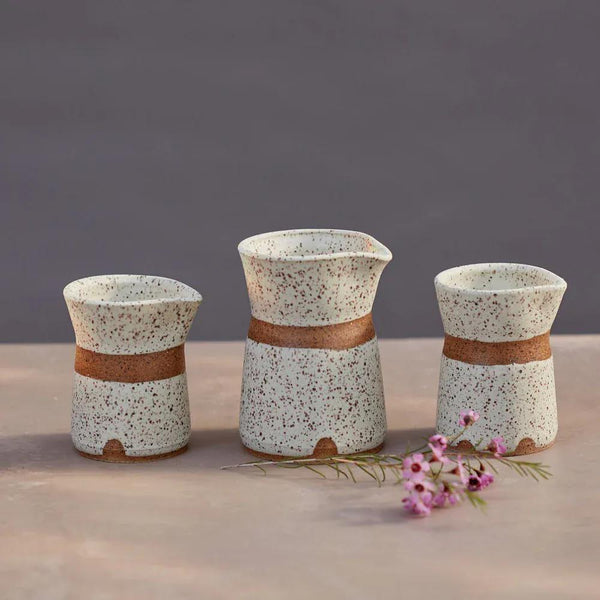 Earth and Element Ceramic Pourer - Plastic Free Pitcher, Small or Medium, Handmade in USA