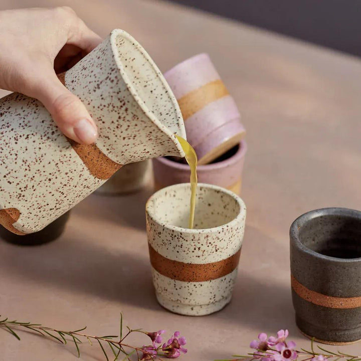 Earth and Element Small Ceramic Pourer - Plastic Free Pitcher, Small or Medium, Handmade in USA