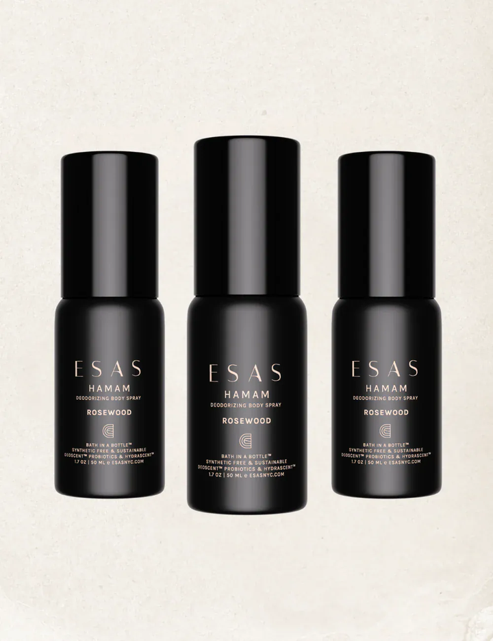 Esas Beauty TRIO 1.7 OZ (520 SPRAYS) Rosewood Hamam Deo Body Spray