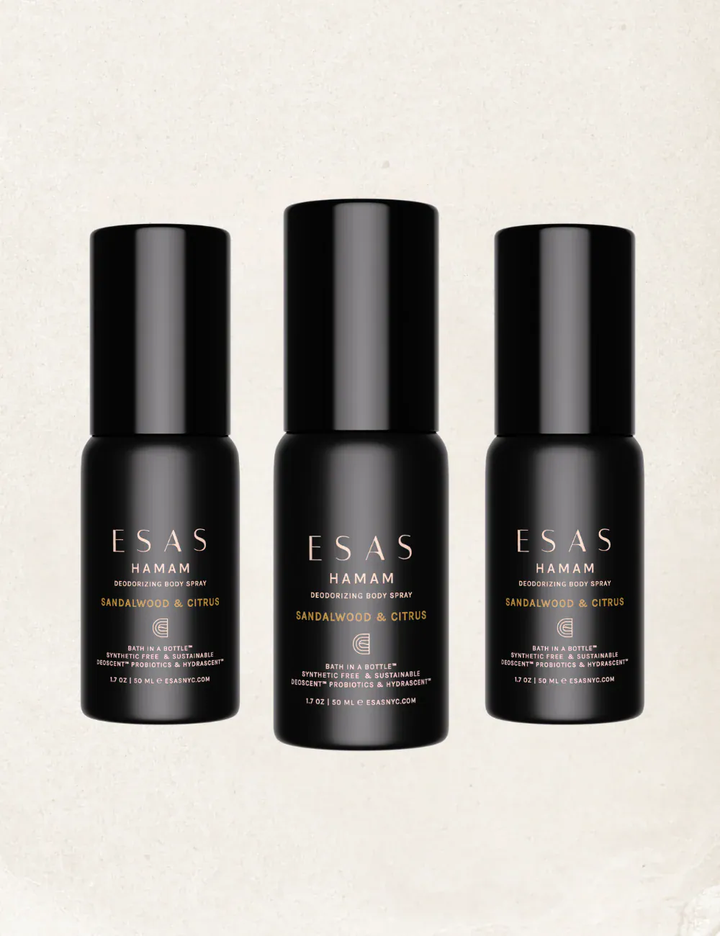 Esas Beauty TRIO 1.7 OZ (540 SPRAYS) Sandalwood & Citrus Hamam Deo Body Spray