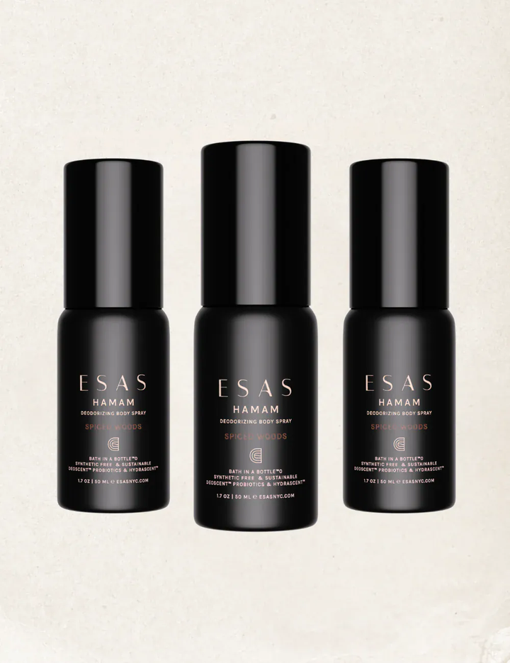 Esas Beauty TRIO 1.7 OZ (540 SPRAYS) Spiced Woods Hamam Deo Body Spray