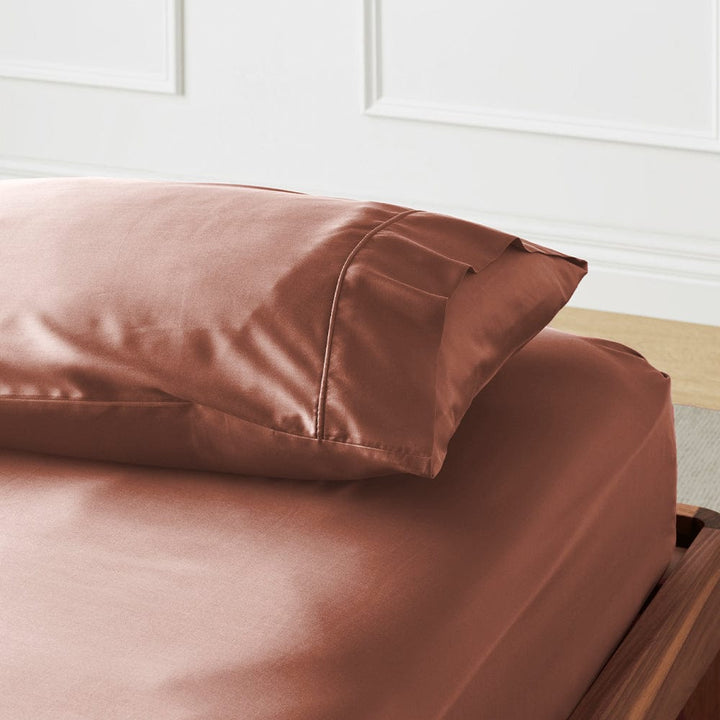 ettitude Almond / King Signature Sateen Fitted Sheet