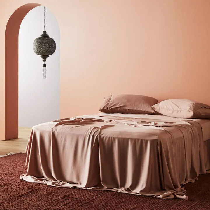 ettitude Cal King / Almond Signature Sateen Sheet Set - 12 Color Options