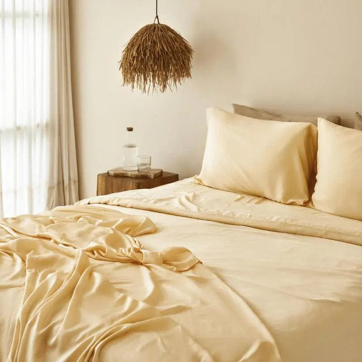 ettitude Cal King / Butter Signature Sateen Sheet Set - 12 Color Options