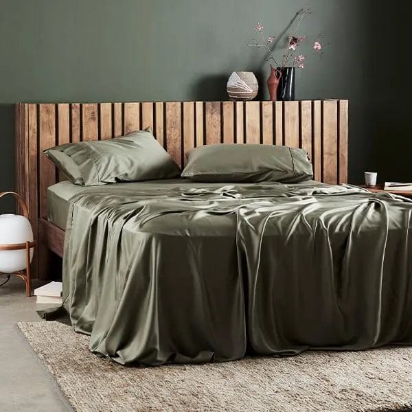 ettitude Cal King / Moss Signature Sateen Sheet Set - 12 Color Options