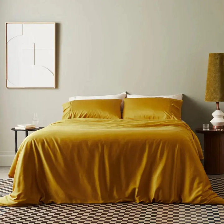 ettitude King/Cal King / Saffron Signature Sateen Duvet Cover- 13 Color Options