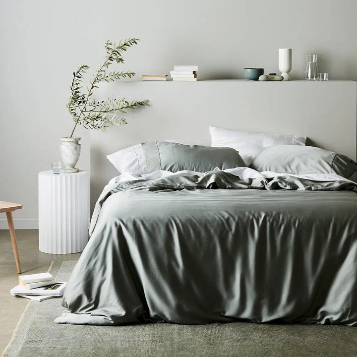 ettitude King/Cal King / Sage Signature Sateen Duvet Cover- 13 Color Options