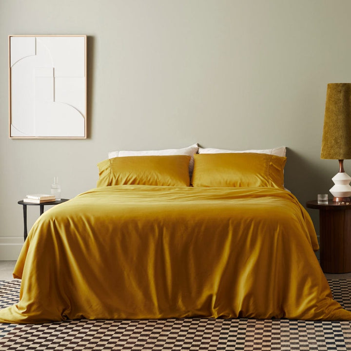 ettitude Saffron / Full/Queen Signature Sateen Duvet Cover