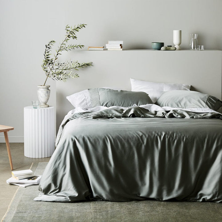 ettitude Sage / Twin Signature Sateen Duvet Cover