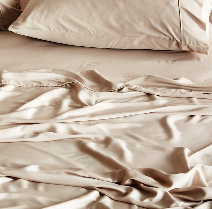 ettitude Sand / King/Cal King Signature Sateen Flat Sheet