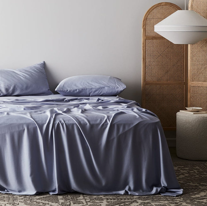 ettitude Sky / Twin Signature Sateen Flat Sheet