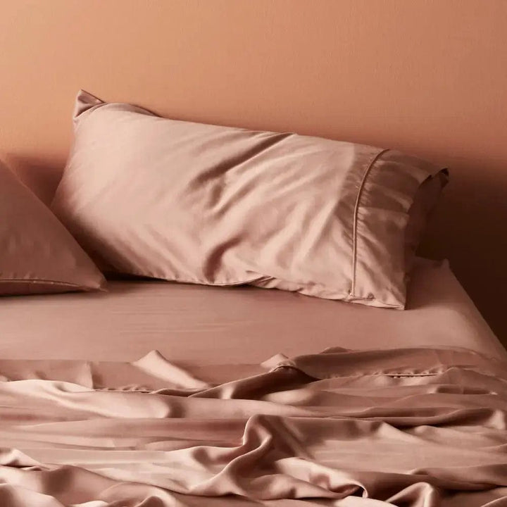 ettitude Standard / Almond Signature Sateen Pillowcase Set - 12 Color Options