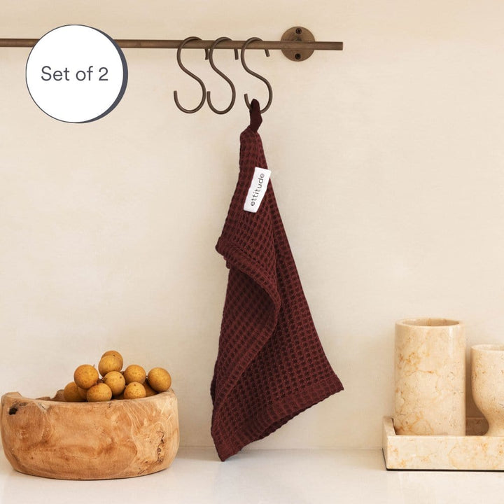 ettitude Sumac / Face Washer Waffle Towels