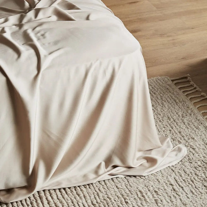 ettitude Twin / Sand Signature Sateen Flat Sheet - 6 Color Options