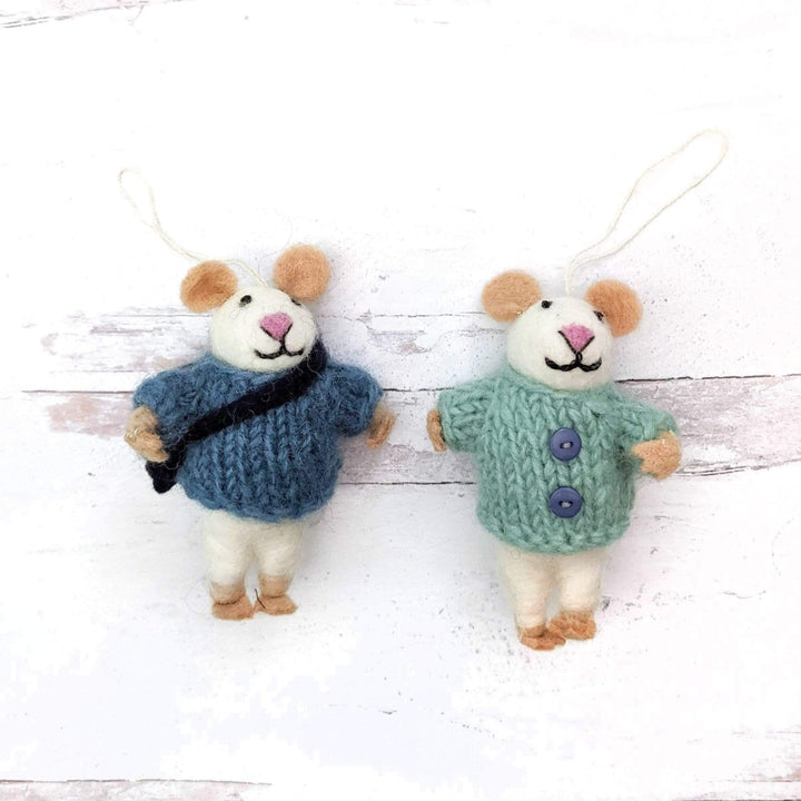 Friendsheep Bruno and Milo Mouse Eco Ornament - Set of 2
