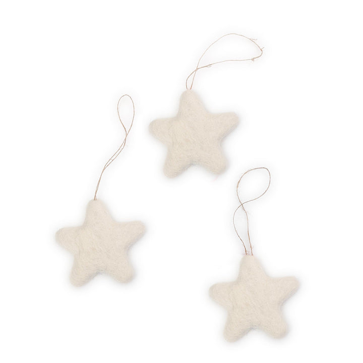 Friendsheep Jumbo Bright Stars Eco Ornaments - Set of 3 - WHITE