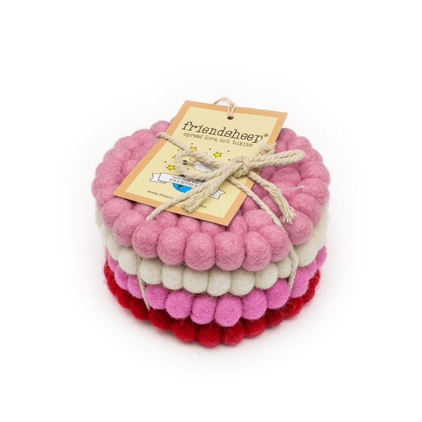 Friendsheep Pink Valentine's Eco Coasters