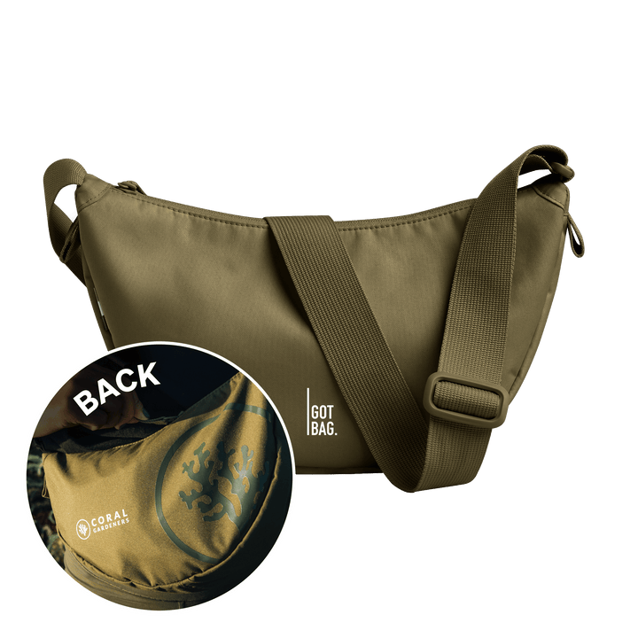 GOT BAG crocodile coral gardeners Moon Bag Small, Made of Ocean Plastic - Sustainable Travel Case, 100% Recycled Plastic, Water Resistant