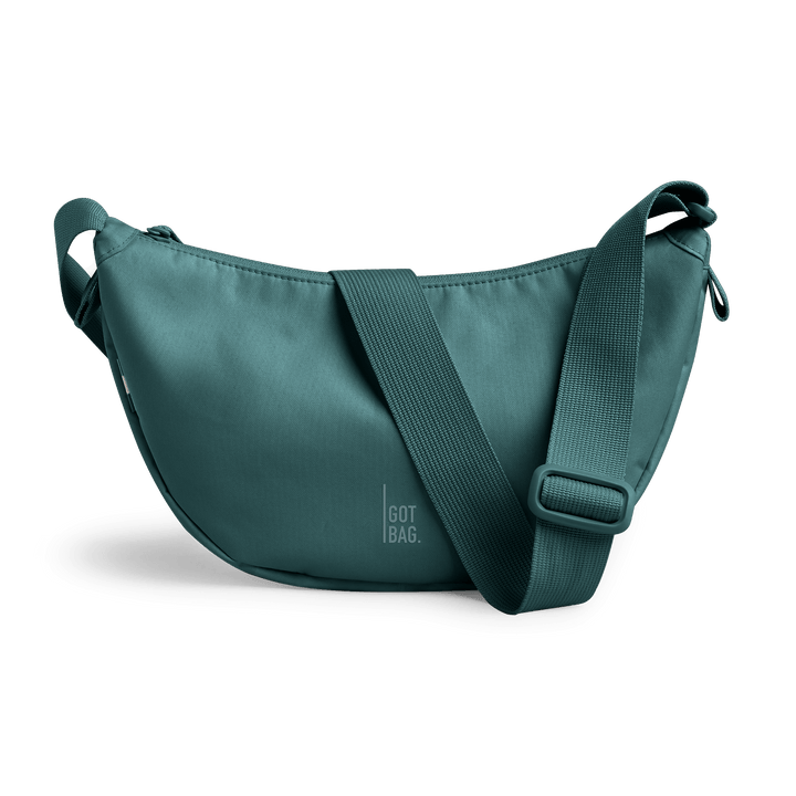 GOT BAG sea teal monochrome Moon Bag Small, Made of Ocean Plastic - Sustainable Travel Case, 100% Recycled Plastic, Water Resistant