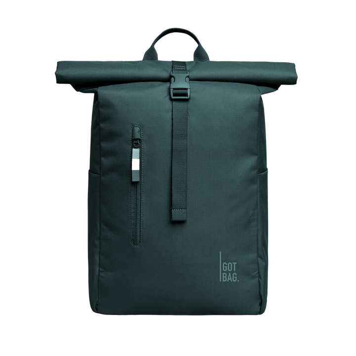 GOT BAG sea teal monochrome Rolltop Backpack Made of Ocean Plastic - Sustainable Travel Case, 100% Recycled Plastic, Water Resistant