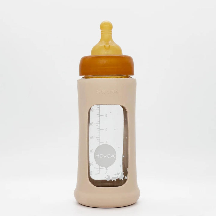HEVEA 8.5oz Plastic Free Glass Baby Bottle