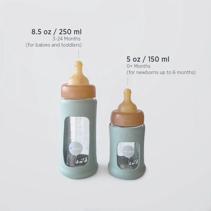 HEVEA Plastic Free Glass Baby Bottle