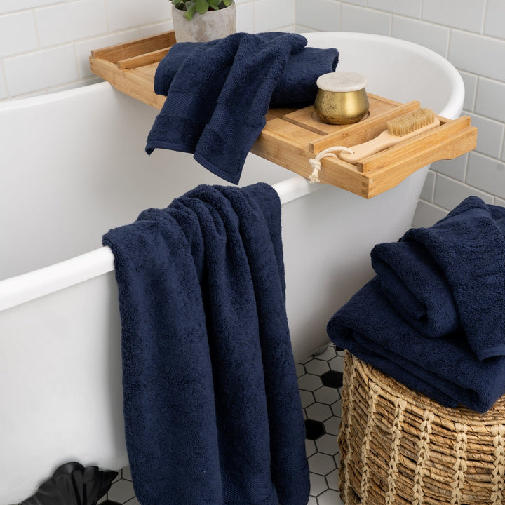 Homebird Textiles Lts. Bath Sheet / Navy Plush & Eco-Friendly 6 Piece Bath Towel Set