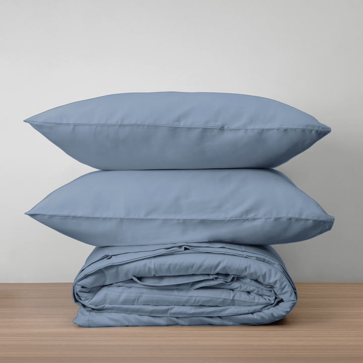 Homebird Textiles Lts. Full/Queen / Steel Blue Luxe & Comfy Sateen Duvet Set