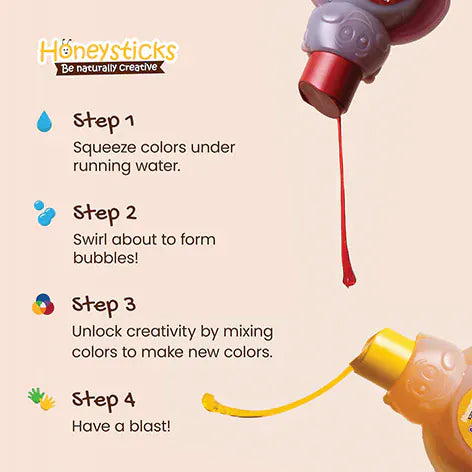 Honeysticks Honeysticks Color‑Mixing Bubble Bath (3‑Pack, 200 ml each)