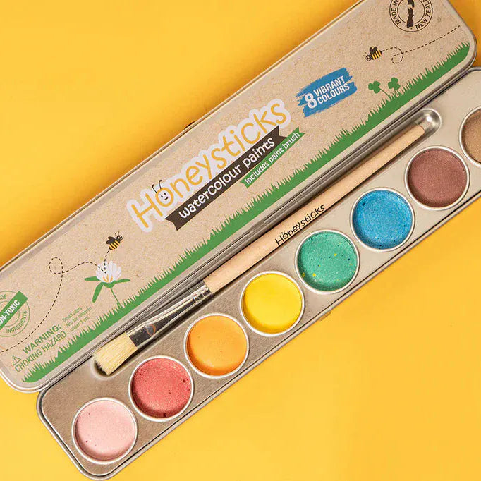 Honeysticks Honeysticks Natural Watercolor Paints, Food Grade Ingredients, 8 Colors