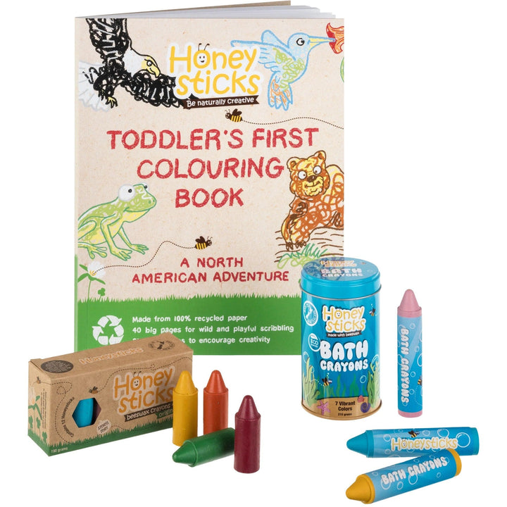Honeysticks The Busy Bee Coloring Set Honeysticks Arts Sets, 100% Recycled Paper, Biodegradable