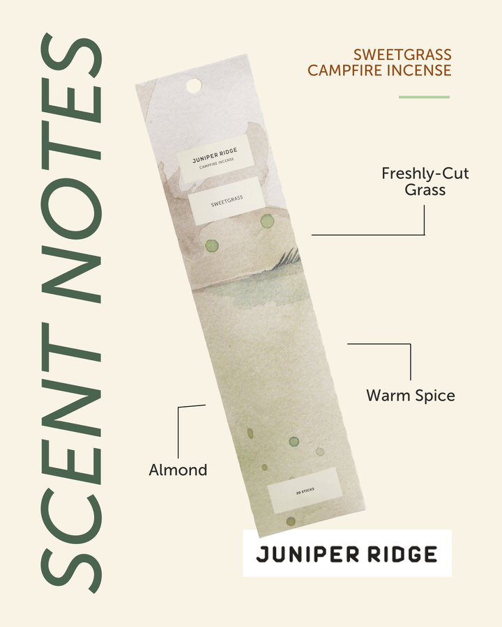 Juniper Ridge Sweetgrass Campfire Incense (20 Sticks) 3-Pack