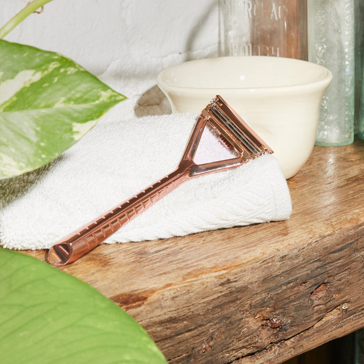 Leaf Shave Pivoting Head Stainless Steel Razor - Triple-Head Razor