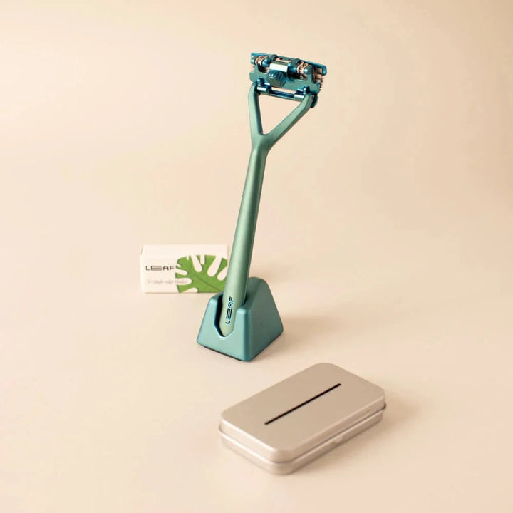 Leaf Shave Pivoting Head Stainless Steel Razor - Triple-Head Razor