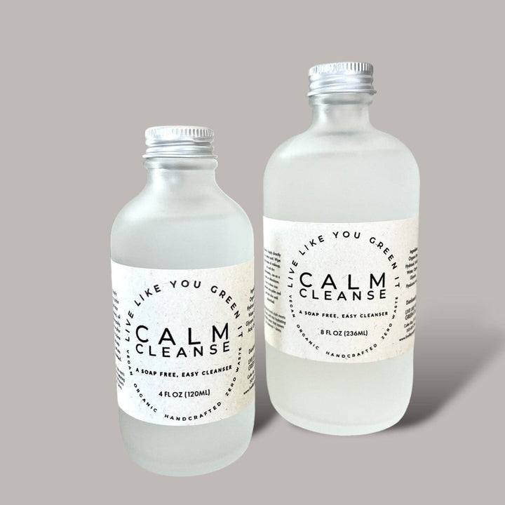 Live Like You Green It Calm Cleanse Gentle Face Wash and Toner + Hyaluronic Acid, Micellar Water, and Organic Rose